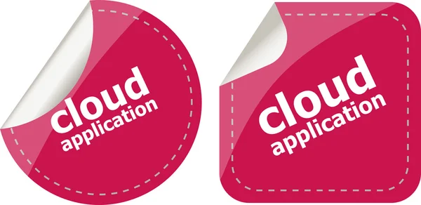 Cloud application stickers label tag set isolated — Stock Photo, Image