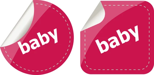 Palavra do bebê em adesivos conjunto de botões, rótulo — Fotografia de Stock
