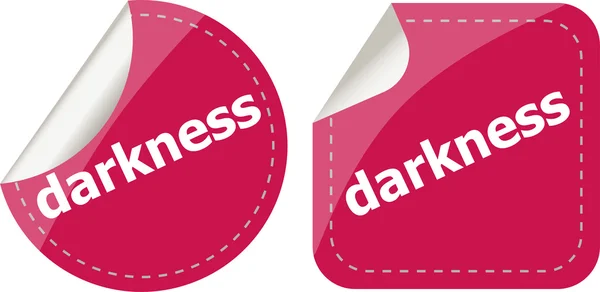Darkness word stickers web button set, label, icon — Stock Photo, Image
