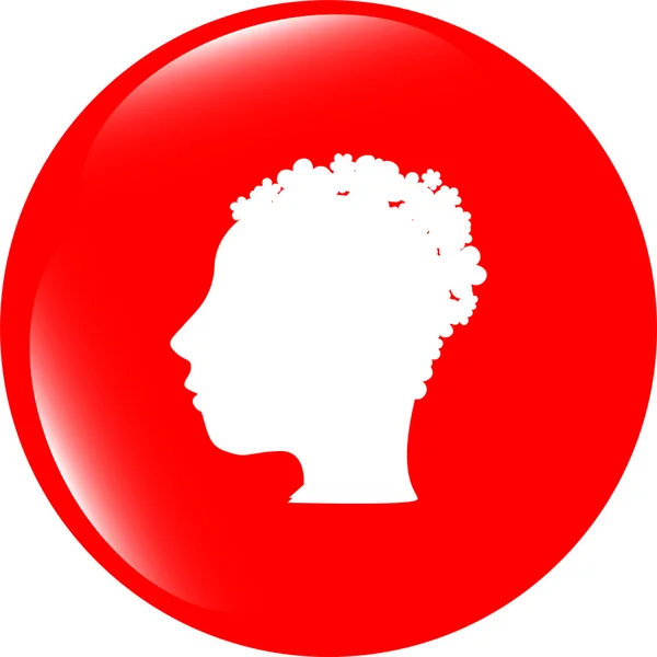 Idea people head circle glossy wen icon — Stock Photo, Image