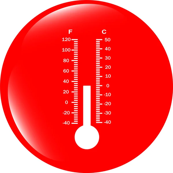 Hőmérő web ikon gomb — Stock Fotó