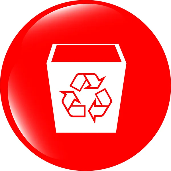 Ikona eko recyklingu kosza na białym tle — Zdjęcie stockowe