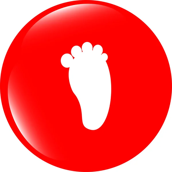 Fußabdruck Menschen Kreis Web-Hochglanz-Taste Symbol — Stockfoto