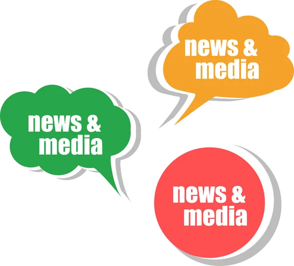 News and media. Set of stickers, labels, tags. Template for infographics — Stock Photo, Image