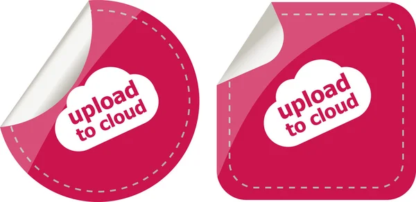 Stickers label set business tag met upload naar cloud word — Stockfoto