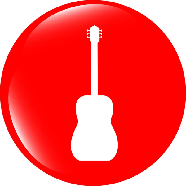 Gitarr - ikon knappen isolerad — Stockfoto