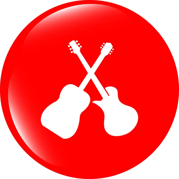 Guitar web icon button isolated on white — Stock Photo, Image
