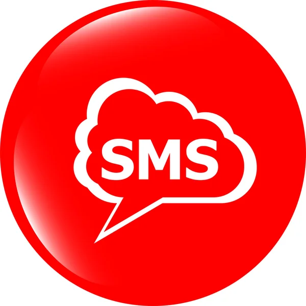 Sms glossy web icon isolated on white background — Stock Photo, Image