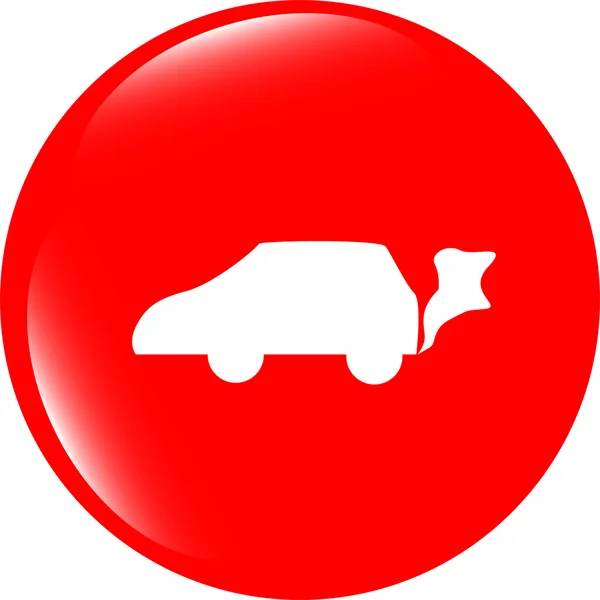 Auto-Symbol auf dem runden Web-Knopf — Stockfoto
