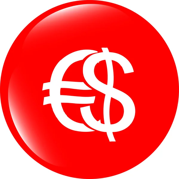 Tlačítko peníze znamení, ikona izolované na bílém — Stock fotografie