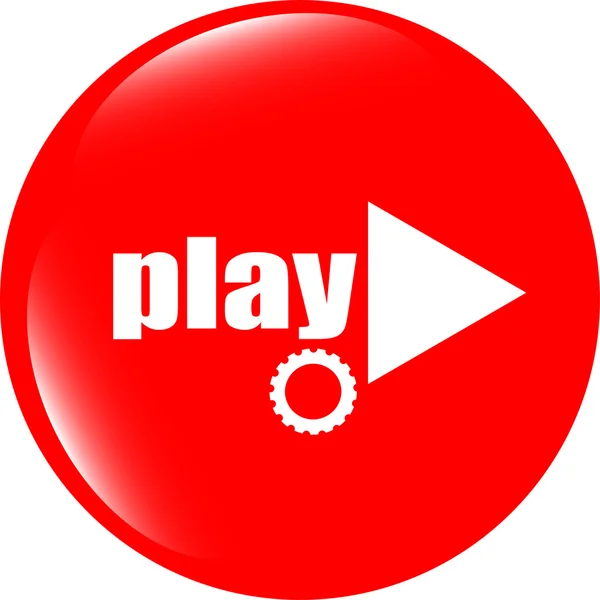 Videó lejátszás gomb (ikon) felett fehér háttér — Stock Fotó