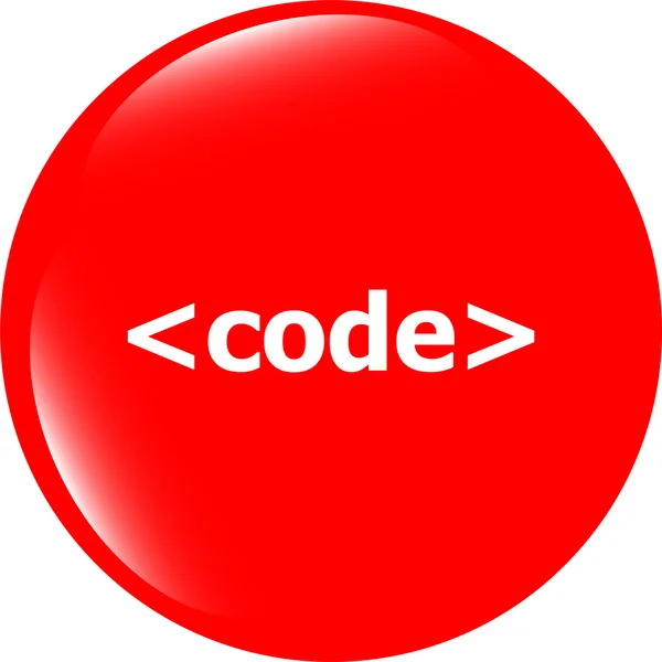 代码符号图标。编程语言符号。圆形按钮 — 图库照片