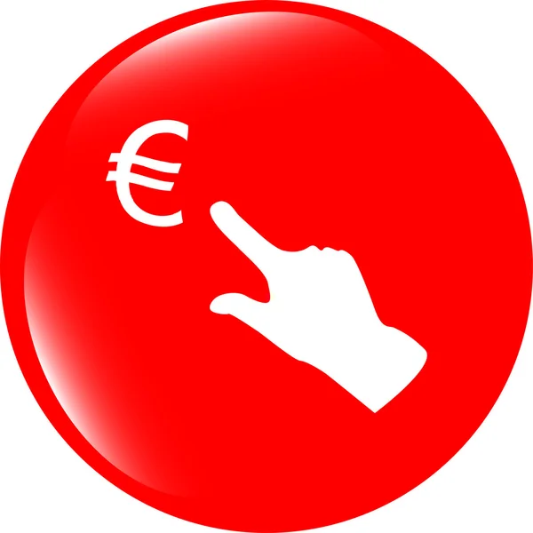 Currency exchange icons, euro money sign and people hand — Stock Photo, Image