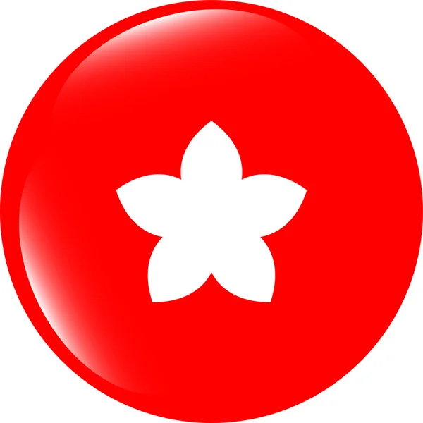 Flower on web icon, web button isolated on white background — Stock Photo, Image