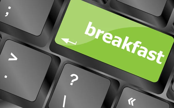Palabra de desayuno en la tecla del teclado —  Fotos de Stock