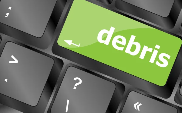 Debris word on computer pc keyboard key — Stock Photo, Image