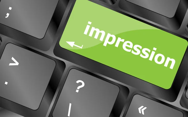 Impression word on computer pc keyboard key — Stock Photo, Image