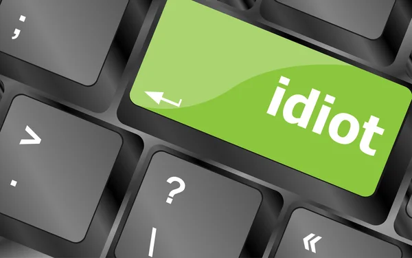 Idiot word on computer pc keyboard key — Stock Photo, Image