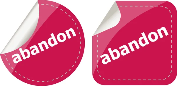 Abandon word stickers set icon button isolated on white — Stock Photo, Image
