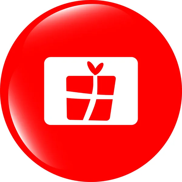 Gift icon - metal app button for christmas and halloween — Stock Photo, Image