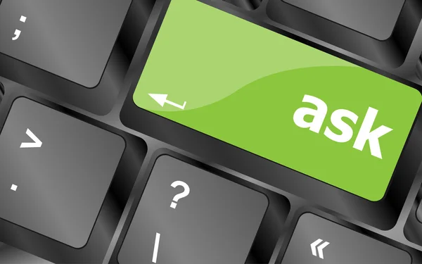 Ask button on computer keyboard key — Stock Photo, Image