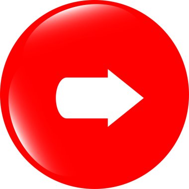 ok simgesi web düğmesi beyaza izole edildi