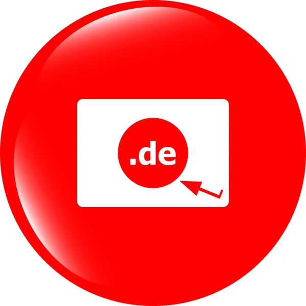 Icona segno dominio DE. Simbolo di dominio internet di primo livello — Foto Stock