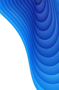 Kağıt kesim tarzında mavi soyut arkaplan. 8 Haziran 'daki Dünya Okyanusu Günü için kağıt katmanları dalgalı su. Vektör Dünya posterleri şablon, ekoloji broşürleri, sunumlar, metin yeri olan davetiyeler.