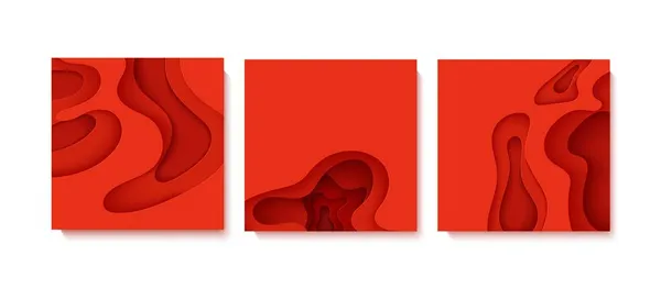 World Blood Donor Day affisch i pappersklipp stil. 3D röd bakgrund med flytande vågor. Vektorkort illustrationer för leukemi eller hemofili koncept. Medicinska hälso-och sjukvård flygblad med insidan visa artär — Stock vektor
