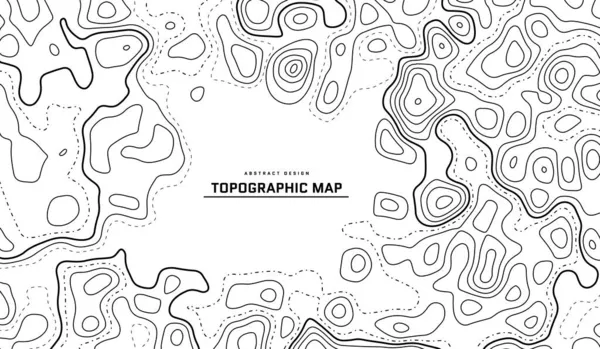 Topographic map abstract background. Outline cartography landscape. Topographic relief map on white backdrop. Modern cover design with wavy lines. Vector illustration with weather map outline pattern. — Stock Vector