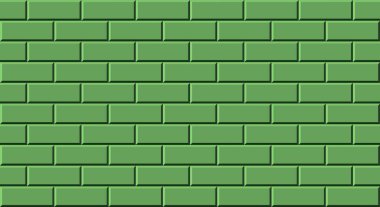 Metro fayanslarının pürüzsüz deseni. Geometrik şekilli vektör soyut arkaplan. Mutfak veya banyo için yeşil seramik fayans. Paris metrosunda gerçekçi yeşil duvar tuğlası dokusu.