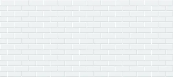 Μετρό πλακιδίων αδιάλειπτη μοτίβο. Διάνυσμα αφηρημένο φόντο με γεωμετρικά σχήματα. Λευκό κεραμικό πλακάκι για κουζίνα ή μπάνιο. Ρεαλιστική υφή λευκού τούβλου τοίχου στο μετρό του Παρισιού. — Διανυσματικό Αρχείο