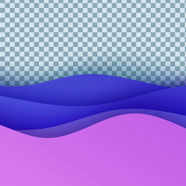Абстрактный фон в стиле выкройки бумаги. 3d розовый фиолетовый и синий градиент цвета волны с гладкой тенью. Векторная карта с прозрачным фоном. Формы жидкой бумаги в квадрате. — стоковый вектор