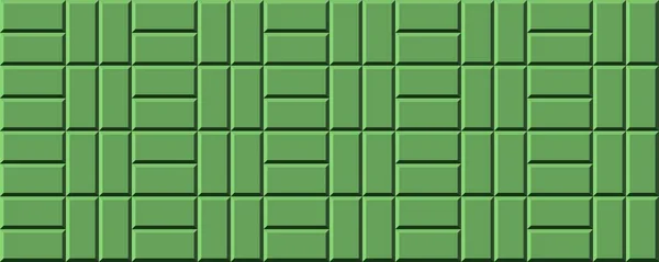 Μετρό πλακιδίων αδιάλειπτη μοτίβο. Διάνυσμα αφηρημένο φόντο με γεωμετρικά σχήματα. Πράσινο κεραμικό πλακάκι για κουζίνα ή μπάνιο. Ρεαλιστική πράσινη υφή τούβλο τοίχο στο μετρό του Παρισιού. — Διανυσματικό Αρχείο