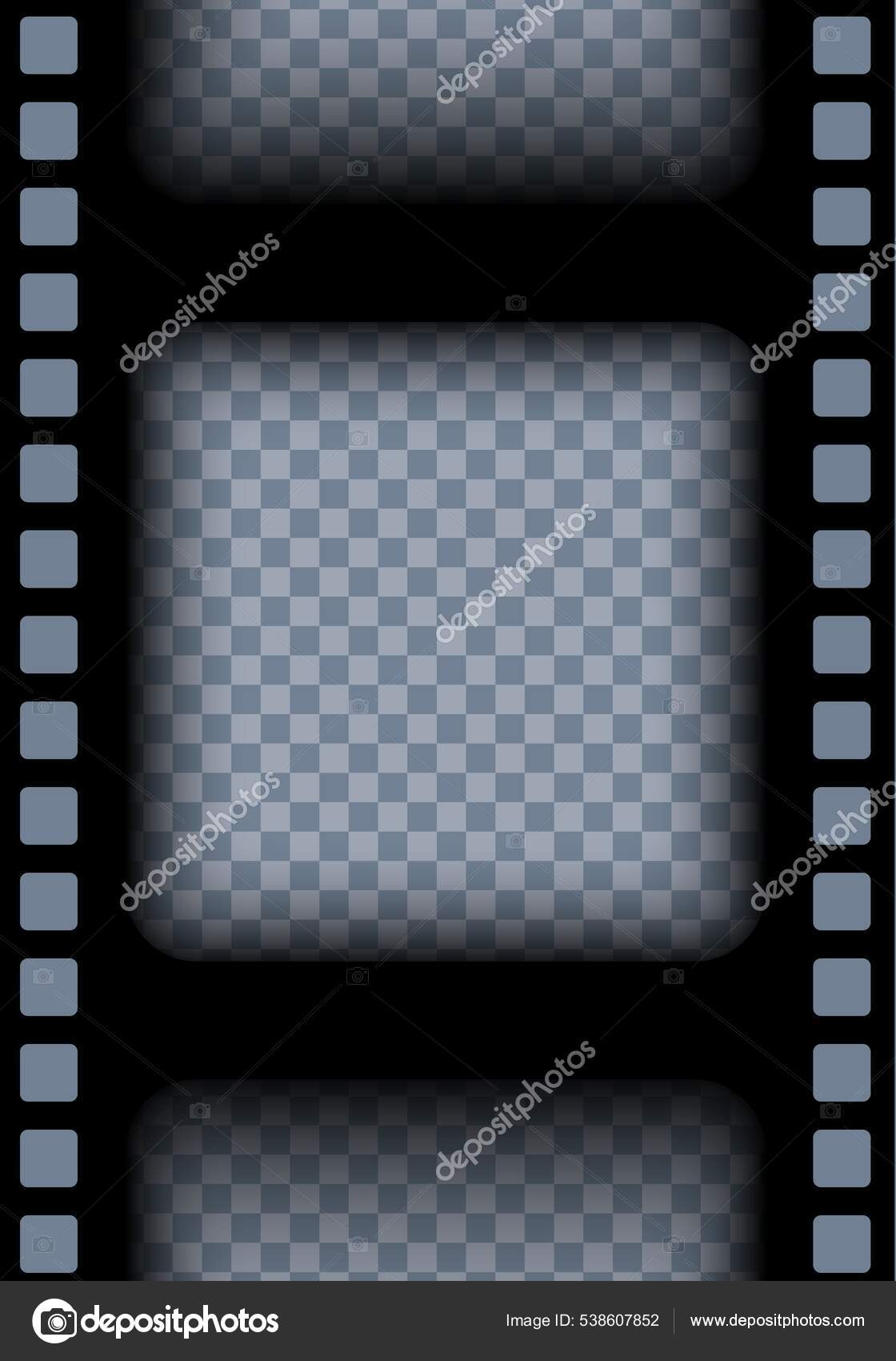Old black cinematic frame on a transparent background. Vintage video or  photo tape. 3d realistic square screen in retro style. Antique slide  filmstrip template. Vector card illustration Stock Vector by ©A-Y-N  538607852