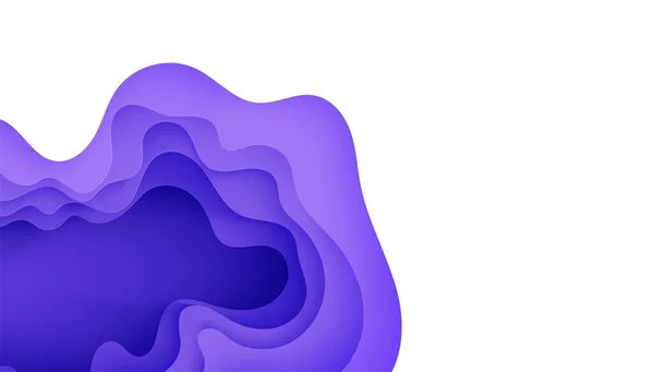 背景:剪纸风格.3D白色和紫色带平滑阴影的波浪。矢量图有层状曲线形状.纸浆中液层的矩形组成. 图库矢量图片