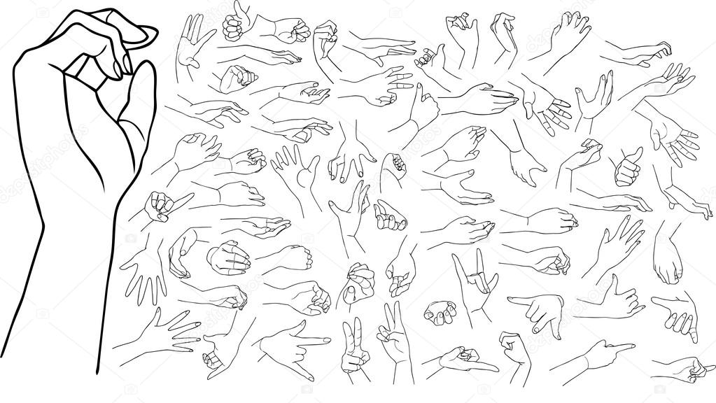 handen tekenen — stockvector © grivina #23367490