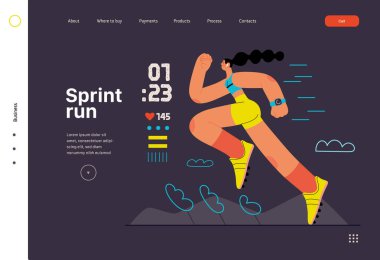 Koşucular - dışarıda koşan ve egzersiz yapan bir kadın, web sitesi şablonu