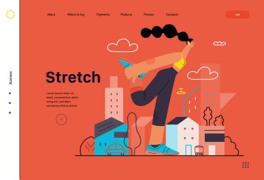 Koşucular - dışarıda koşan ve egzersiz yapan bir kadın, web sitesi şablonu