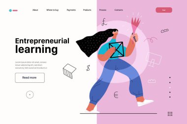 Başlangıç illüstrasyonu, web sitesi iniş şablonu. Yeni iş kurma kavramı