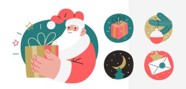 Web Noel Baba - kurumsal web sitesi için simgeler.
