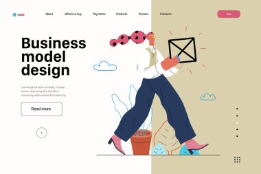 Başlangıç illüstrasyonu, web sitesi iniş şablonu. Yeni iş kurma kavramı