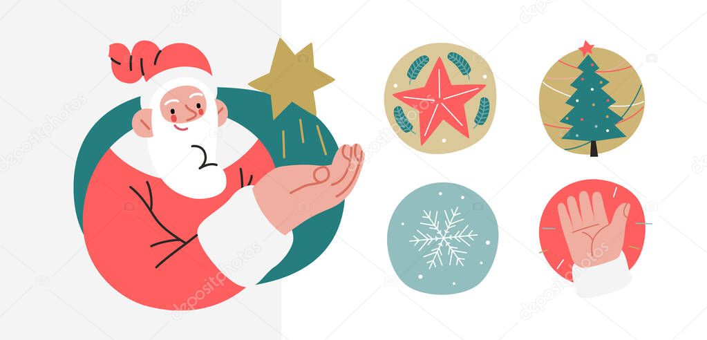Web Santa - icons set for corporative website.
