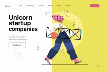 Başlangıç illüstrasyonu, web sitesi iniş şablonu. Yeni iş kurma kavramı