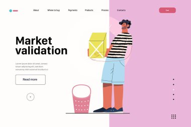 Başlangıç illüstrasyonu, web sitesi iniş şablonu. Yeni iş kurma kavramı