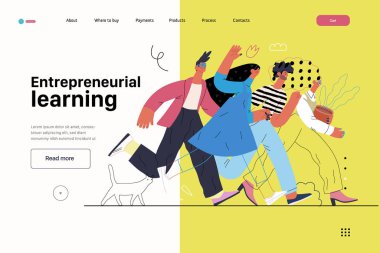 Başlangıç illüstrasyonu, web sitesi iniş şablonu. Yeni iş kurma kavramı