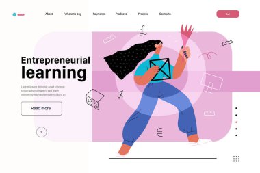 Başlangıç illüstrasyonu, web sitesi iniş şablonu. Yeni iş kurma kavramı