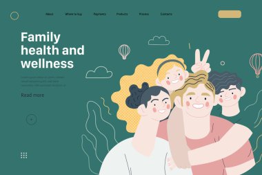 Aile sağlığı ve sağlık - sağlık sigortası web şablonu