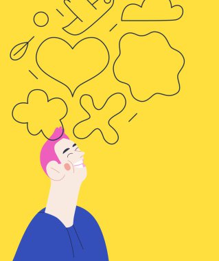 Mutluluk - mutlu gülümseyen insanlar portreleri, duygu konsepti