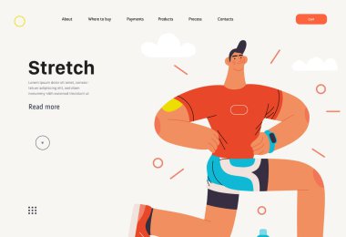 Koşucular - koşan ve dışarıda egzersiz yapan bir adam, web sitesi şablonu